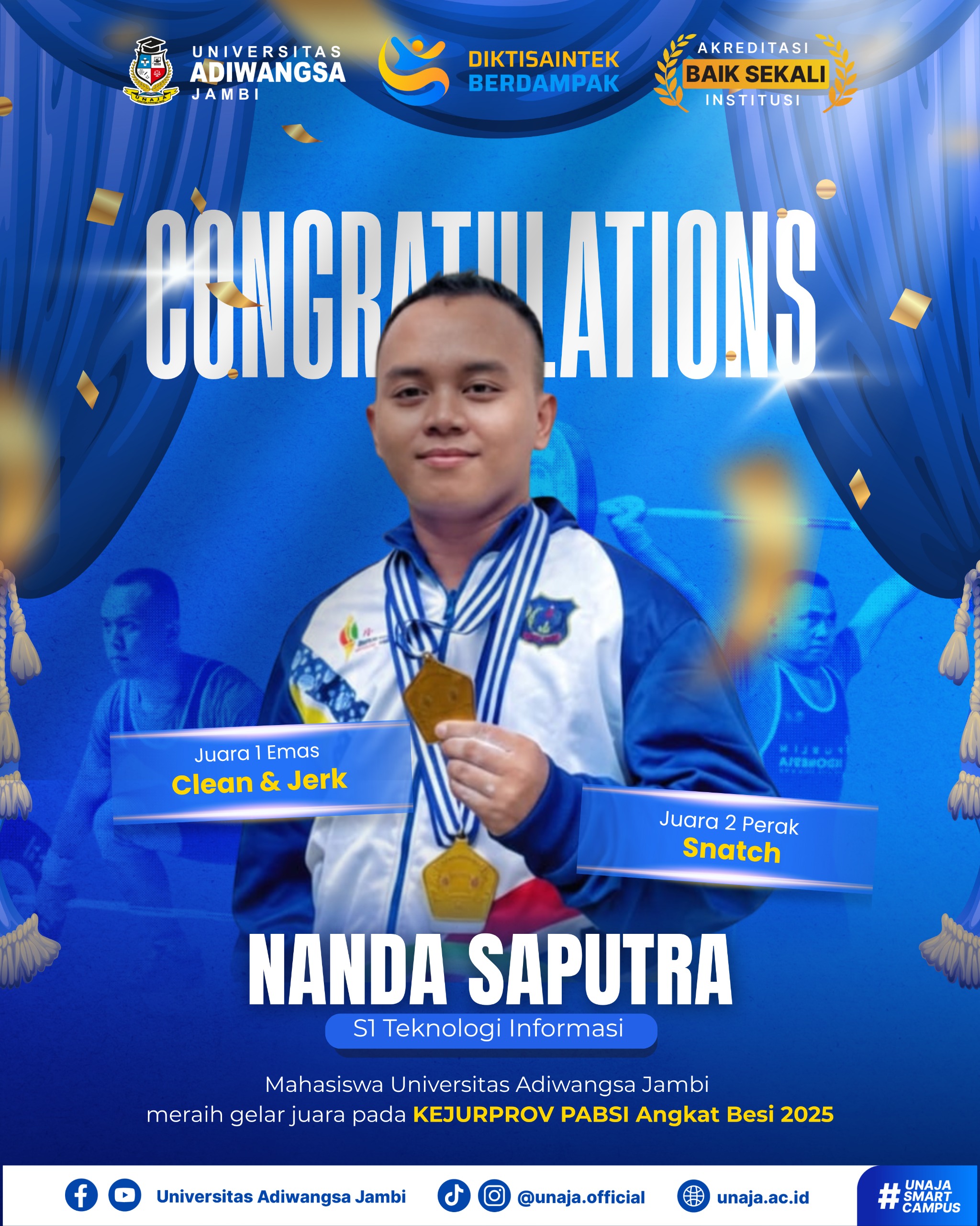 Kampus Swasta Terbaik di Jambi : Mahasiswa S1 Teknologi Informasi Ukir Prestasi di Ajang Kejurprov Angkat Besi 2025