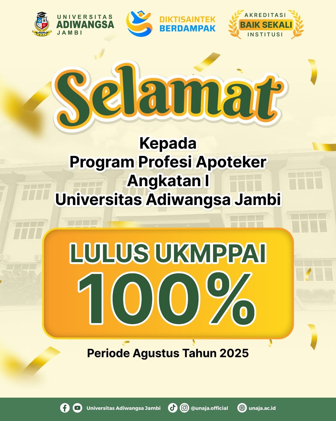 Kampus Swasta Terbaik di Jambi: Program Profesi Apoteker Universitas Adiwangsa Jambi Raih Kelulusan 100% UKMPPAI 2025