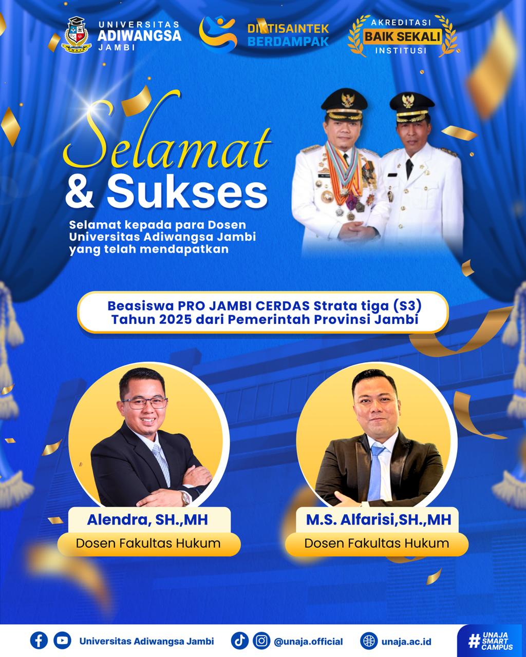Kampus Swasta Terbaik di Jambi: Dosen Fakultas Hukum Unggul Universitas Adiwangsa Jambi Raih Beasiswa PRO JAMBI CERDAS S3 Tahun 2025 dari Pemerintah Provinsi Jambi