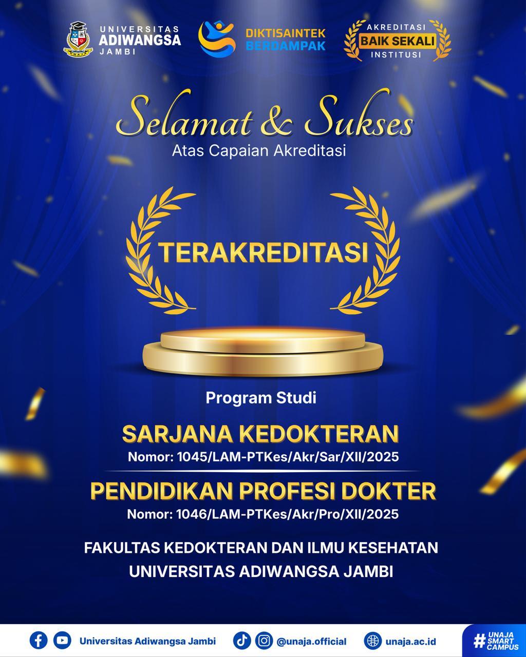 Kampus Swasta Terbaik di Jambi: Selamat dan Sukses, Fakultas Kedokteran Universitas Adiwangsa Jambi Resmi Terakreditasi oleh LAM-PTKes