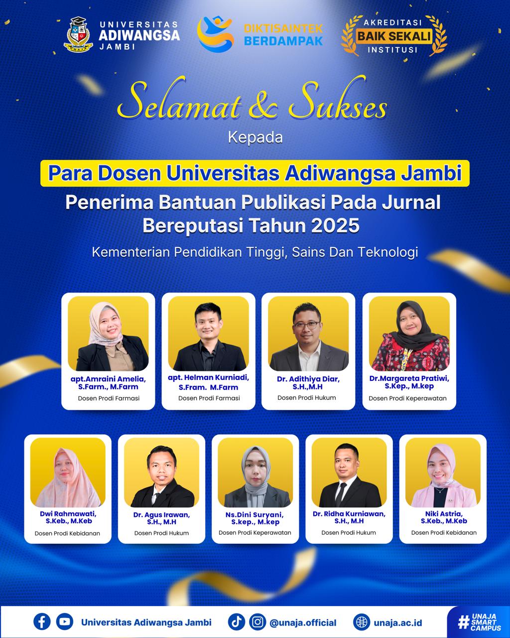 Kampus Swasta Terbaik di Jambi: Dosen Universitas Adiwangsa Jambi Raih Bantuan Publikasi Jurnal Bereputasi Tahun 2025 dari Kemdiktisaintek