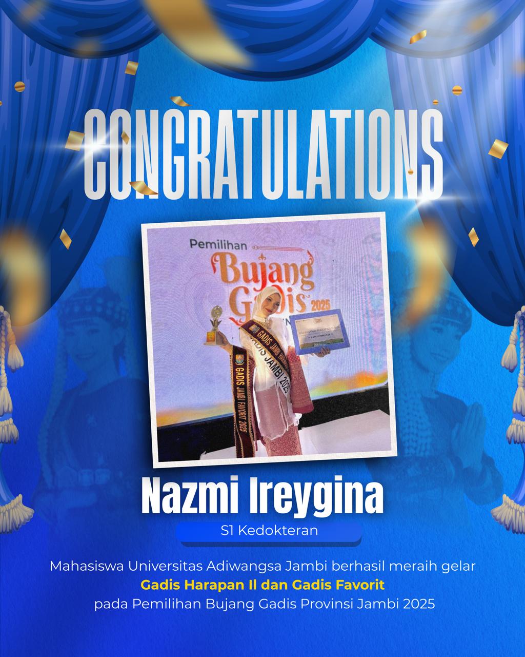 Kampus Swasta Terbaik di Jambi: Mahasiswi S1 Kedokteran UNAJA Raih Gelar Gadis Harapan II dan Gadis Favorit Provinsi Jambi 2025