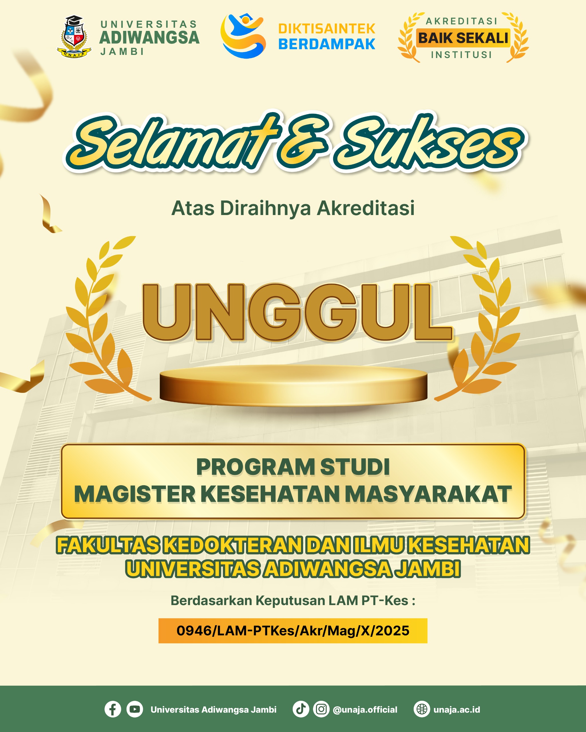 Kampus Swasta Terbaik di Jambi: Program Studi Magister Kesehatan Masyarakat Universitas Adiwangsa Jambi Pertama di Provinsi Jambi Raih Akreditasi Unggul
