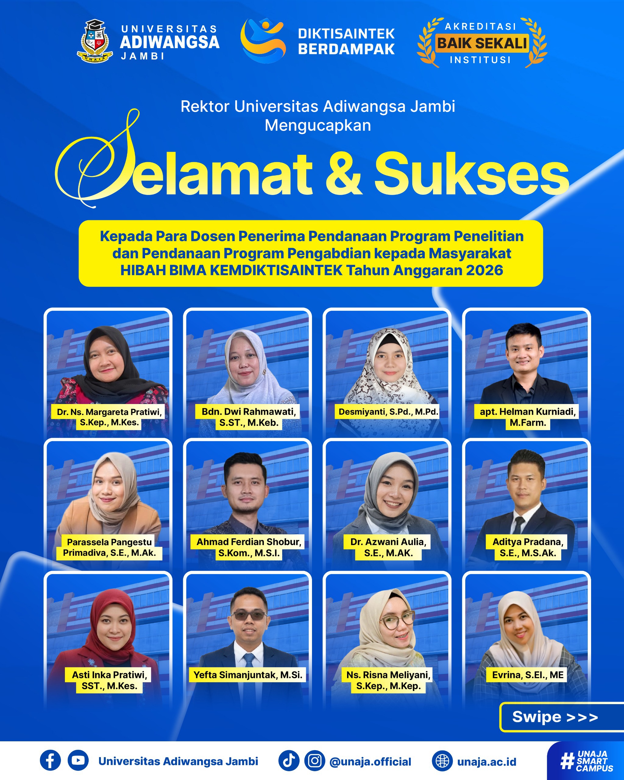 Dosen UNAJA Raih Pendanaan Hibah BIMA Kemendiktisaintek 2026