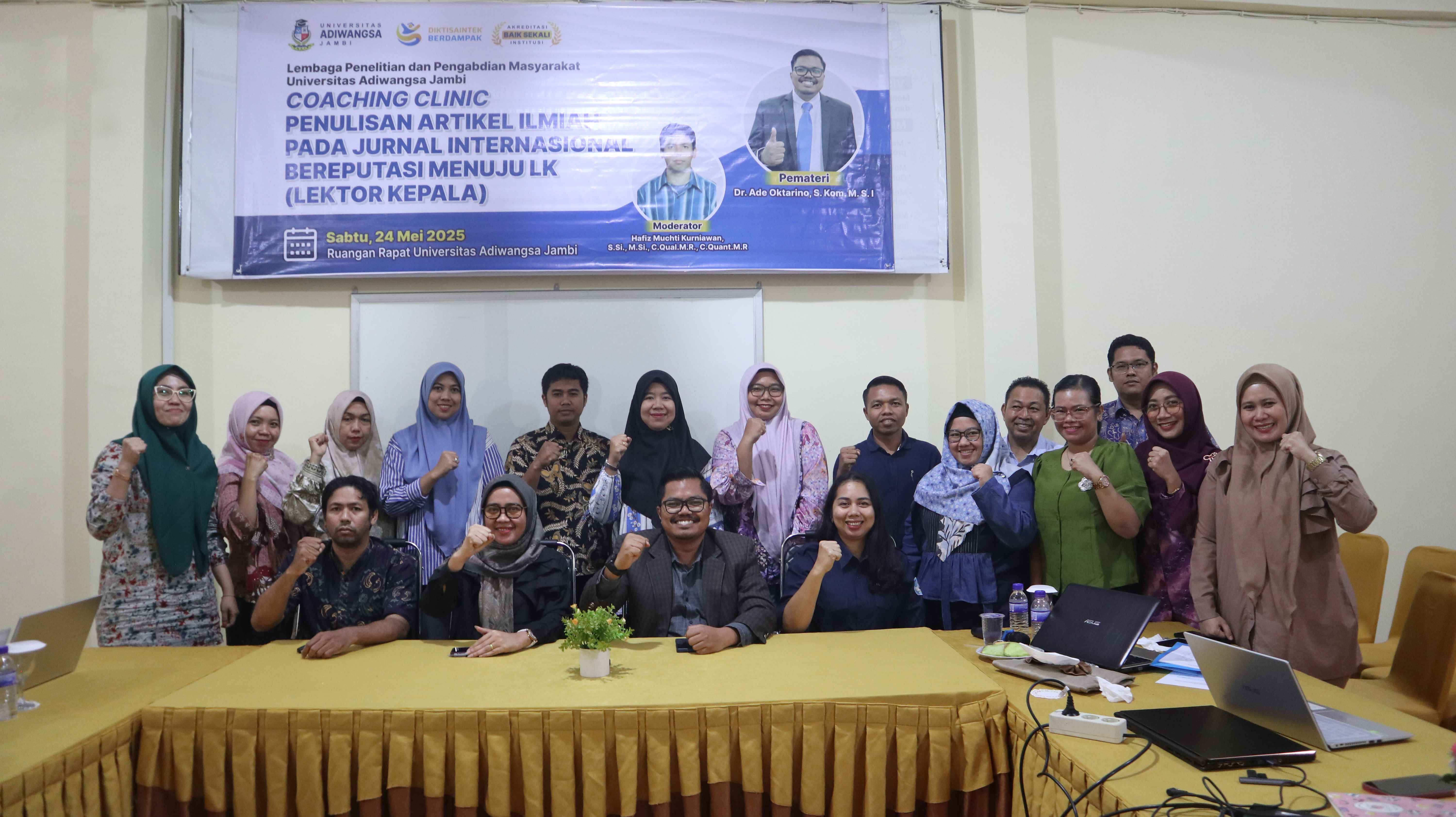 COACHING CLINIC : PENULISAN ARTIKEL ILMIAH PADA JURNAL INTERNASIONAL BEREPUTASI MENUJU LEKTOR KEPALA