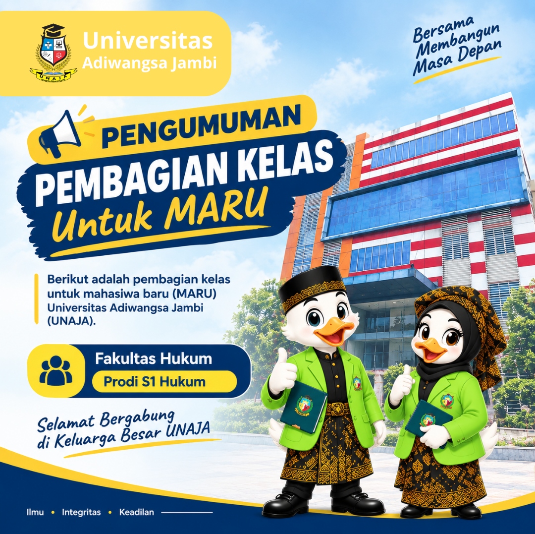 Daftar nama dan pembagian Kelas Mahasiswa Baru Program studi S1 Hukum