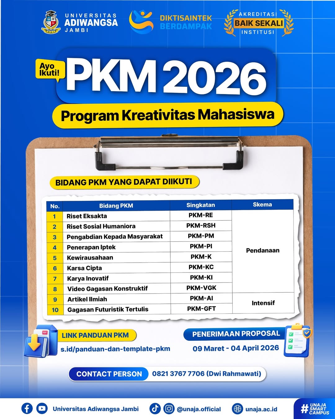 Universitas Adiwangsa Jambi Ajak Mahasiswa Ikuti Program Kreativitas Mahasiswa (PKM) 2026