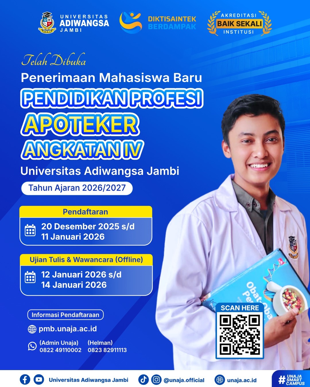 Universitas Adiwangsa Jambi Resmi Buka Penerimaan Mahasiswa Baru Pendidikan Profesi Apoteker Angkatan IV